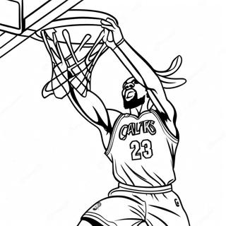 Cleveland Cavaliers Player Dunking Coloring Page 44024-35147