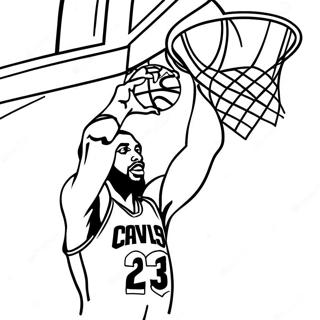 Cleveland Cavaliers Player Dunking Coloring Page 44024-35148