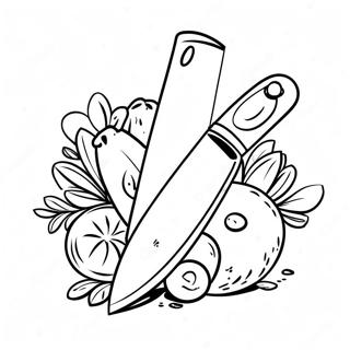 Colorful Kitchen Knife Coloring Page 44034-35157