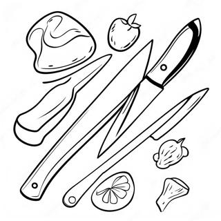 Colorful Kitchen Knife Coloring Page 44034-35158