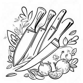 Colorful Kitchen Knife Coloring Page 44034-35159