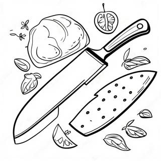 Colorful Kitchen Knife Coloring Page 44034-35160