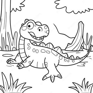 Scary Crocodile In The Swamp Coloring Page 44043-35162