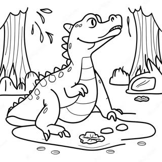 Scary Crocodile In The Swamp Coloring Page 44043-35163