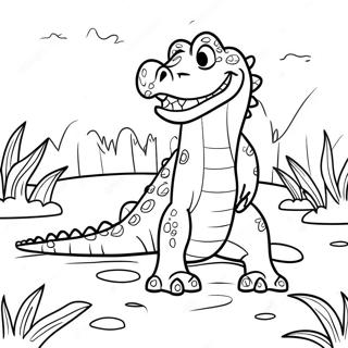 Scary Crocodile In The Swamp Coloring Page 44043-35164