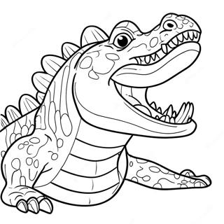 Fierce Crocodile With Sharp Teeth Coloring Page 44044-35166