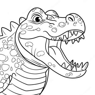 Fierce Crocodile With Sharp Teeth Coloring Page 44044-35167