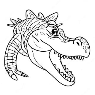 Fierce Crocodile With Sharp Teeth Coloring Page 44044-35168