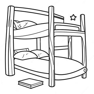 Cozy Bunk Bed With Stars Coloring Page 44064-35181