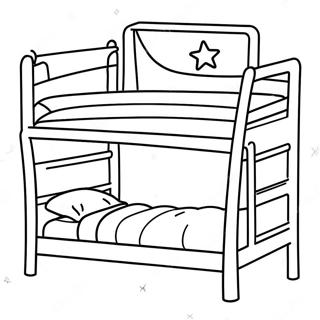 Cozy Bunk Bed With Stars Coloring Page 44064-35182