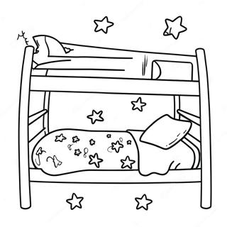 Cozy Bunk Bed With Stars Coloring Page 44064-35183