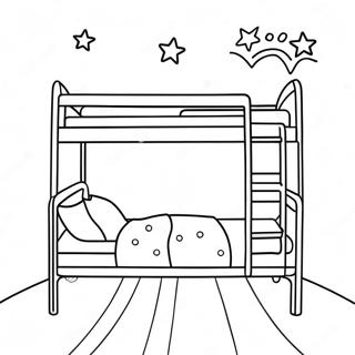 Cozy Bunk Bed With Stars Coloring Page 44064-35184