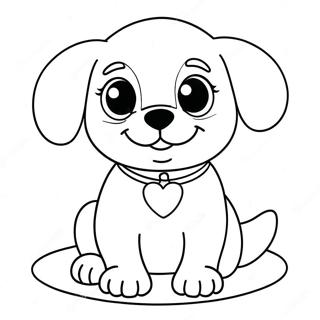 Cute Puppy Playing Coloring Page 44074-35190