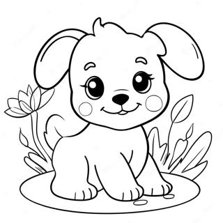 Cute Puppy Playing Coloring Page 44074-35191