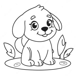 Cute Puppy Playing Coloring Page 44074-35192