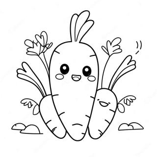 Cute Cartoon Carrot Coloring Page 4407-3633