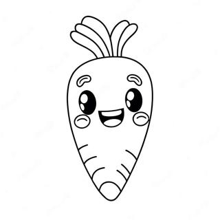 Cute Cartoon Carrot Coloring Page 4407-3636