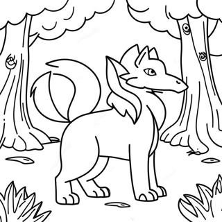 Ninetales In A Mystical Forest Coloring Page 44084-35201