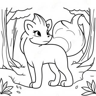 Ninetales In A Mystical Forest Coloring Page 44084-35203