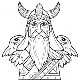 Majestic Odin With Ravens Coloring Page 44114-35220