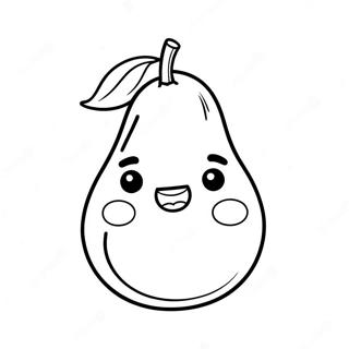 Cute Cartoon Pear Coloring Page 44124-35226