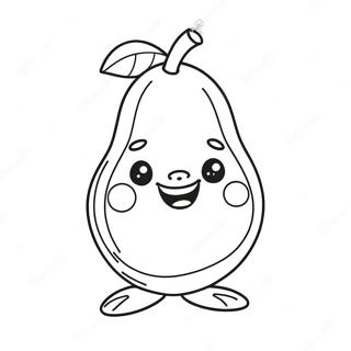 Cute Cartoon Pear Coloring Page 44124-35228