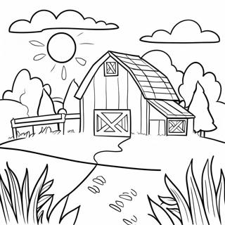 Sunny Farm Landscape Coloring Page 44134-35239