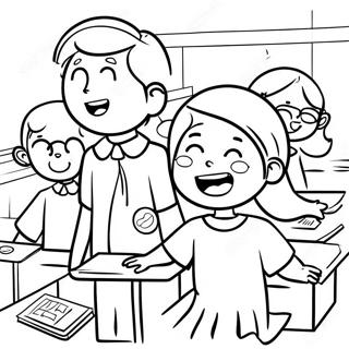 Joyful Students In Class Coloring Page 44154-35257