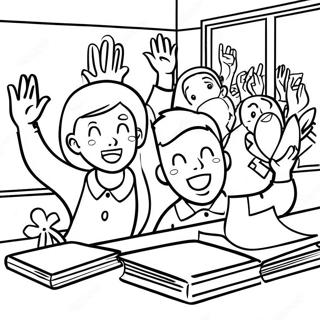 Joyful Students In Class Coloring Page 44154-35258