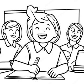 Joyful Students In Class Coloring Page 44154-35259