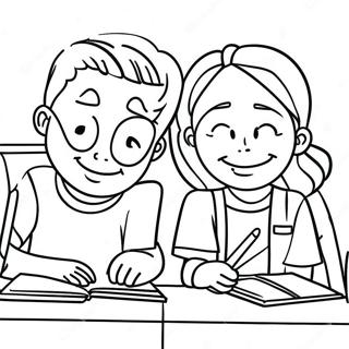 Joyful Students In Class Coloring Page 44154-35260