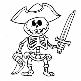 Fearsome Pirate Skeleton With Sword Coloring Page 44164-35261