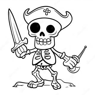 Fearsome Pirate Skeleton With Sword Coloring Page 44164-35262