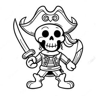 Fearsome Pirate Skeleton With Sword Coloring Page 44164-35263