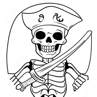 Fearsome Pirate Skeleton With Sword Coloring Page 44164-35264