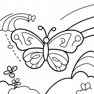 Butterfly Rainbow Coloring Page 4416-3644