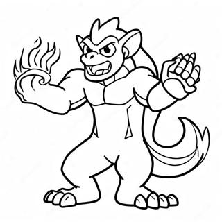 Fiery Infernape Action Coloring Page 44214-35303