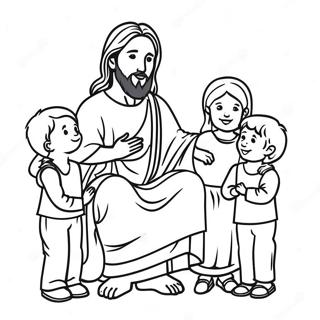 Colorful Jesus With Children Coloring Page 44244-35325