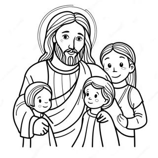 Colorful Jesus With Children Coloring Page 44244-35326