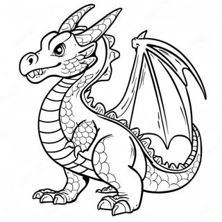 Majestic Fire Breathing Dragon Coloring Page 4427-3656