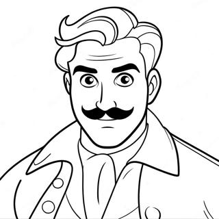 Gaston With His Iconic Mustache Coloring Page 44284-35353