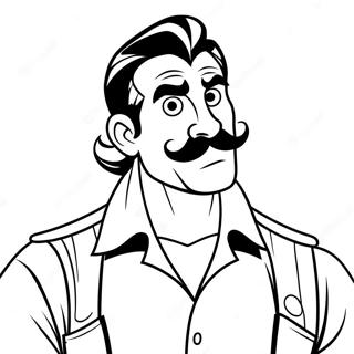 Gaston With His Iconic Mustache Coloring Page 44284-35354