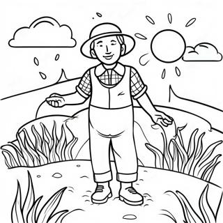 Colorful Sower Spreading Seeds Coloring Page 44314-35381