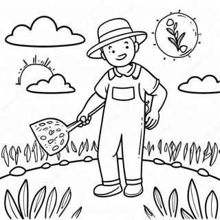 Colorful Sower Spreading Seeds Coloring Page 44314-35382