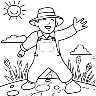 Colorful Sower Spreading Seeds Coloring Page 44314-35384