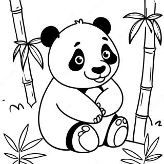 Cute Panda Among Bamboo Coloring Page 44334-35394