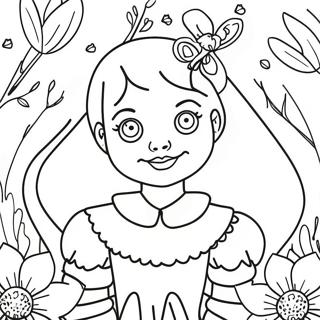 Alice In Wonderland Colorful Flowers Coloring Page 44343-35397