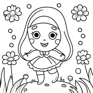 Alice In Wonderland Colorful Flowers Coloring Page 44343-35399