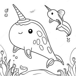 Narwhal Coloring Pages