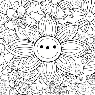 Colorful Takashi Murakami Flower Coloring Page 44374-35430